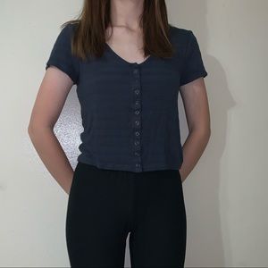 Short sleeve button up top